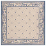 Safavieh Courtyard 7'-10" x 7'-10" Rug in Natural / Blue