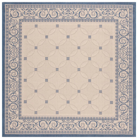 Safavieh Courtyard 7'-10" x 7'-10" Rug in Natural / Blue