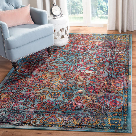 Safavieh Crystal 4'-0" x 6'-0" Rug in Light Blue / Orange