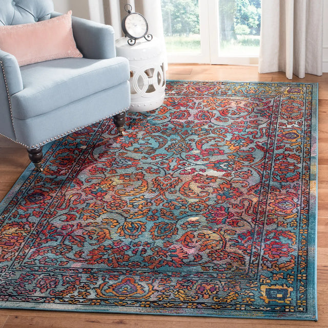 Safavieh Crystal 4'-0" x 6'-0" Rug in Light Blue / Orange