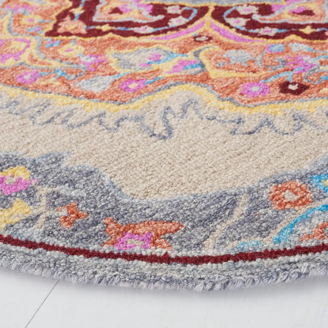 Safavieh Micro-Loop 5'-0" x 5'-0" Rug in Beige / Orange