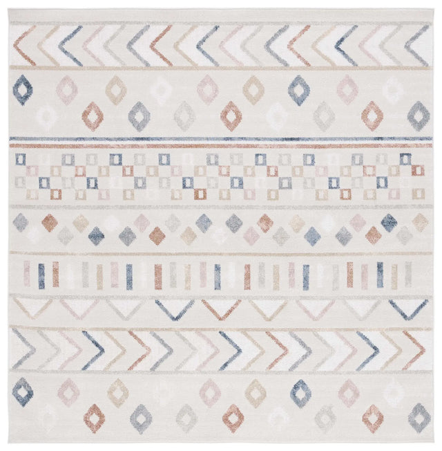 Safavieh Blair Washable 6'-7" x 6'-7" Rug in Beige / Multi