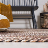 Safavieh Braided 5'-0" x 8'-0" Rug in Brown / Ivory