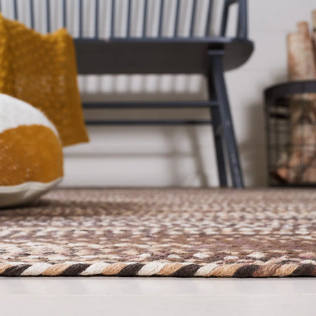 Safavieh Braided 5'-0" x 8'-0" Rug in Brown / Ivory