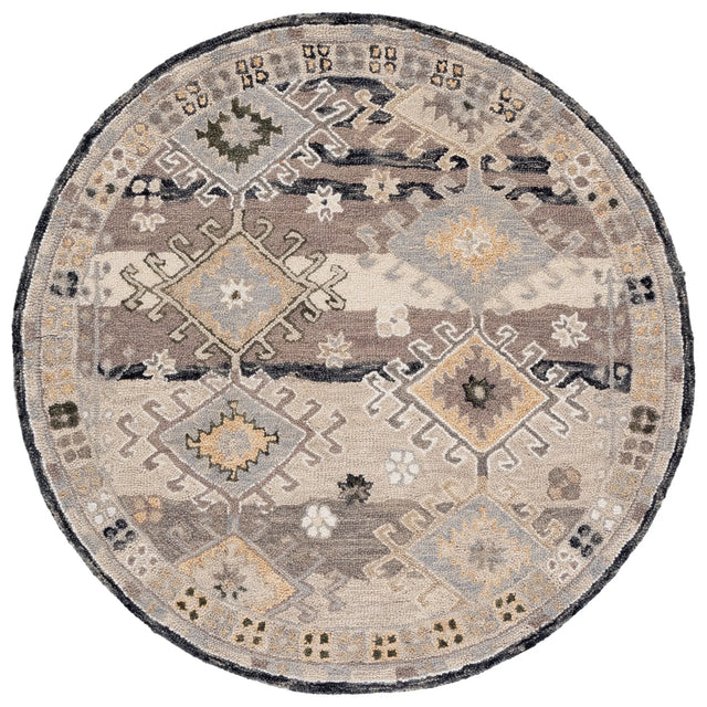 Safavieh Aspen 5'-0" x 5'-0" Rug in Charcoal / Beige