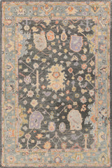 Chandra Wendi WEN-58100 Black / Blue / Orange / Multi rug, flat view