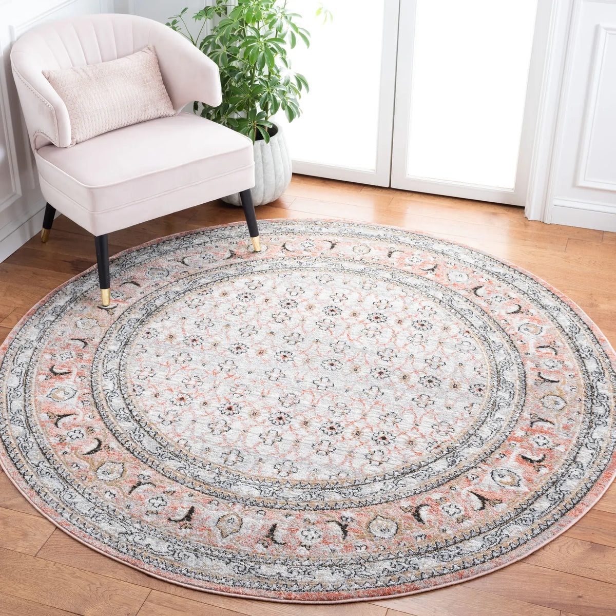 Safavieh Shivan 6'-7" x 6'-7" Rug in Grey / Rose