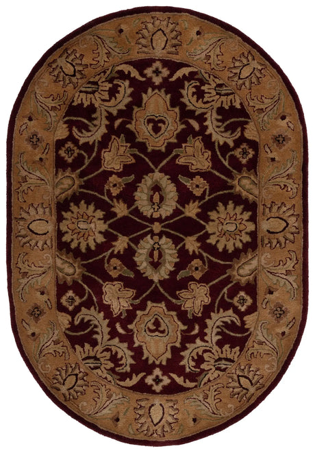 Safavieh Classic 4'-6" x 6'-6" Rug in Burgundy / Gold