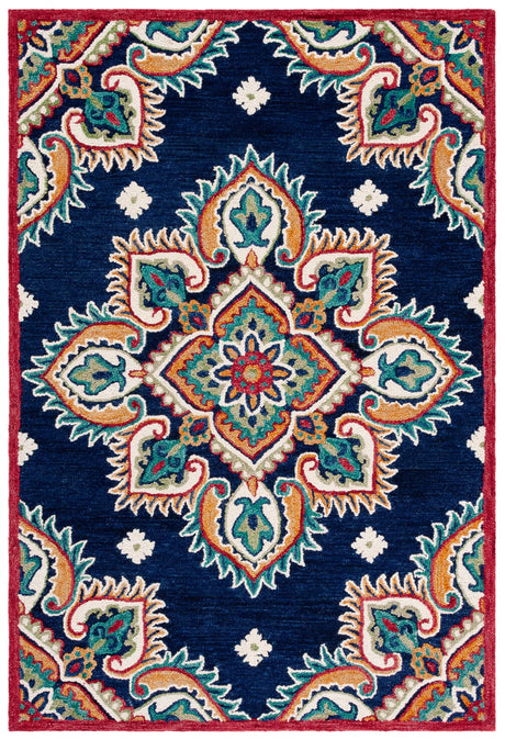 Safavieh Blossom 4'-0" x 6'-0" Rug in Navy / Ivory
