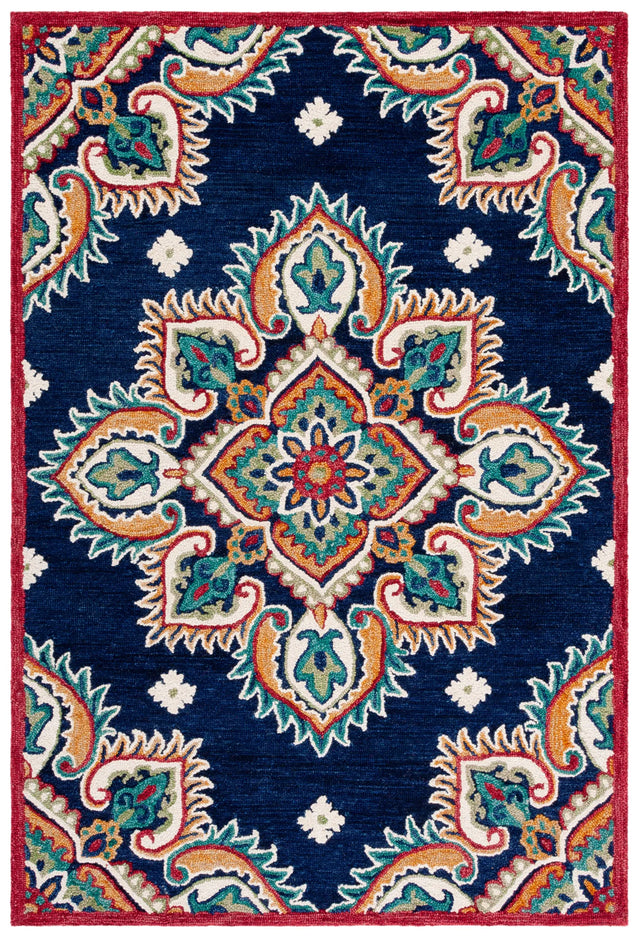 Safavieh Blossom 4'-0" x 6'-0" Rug in Navy / Ivory