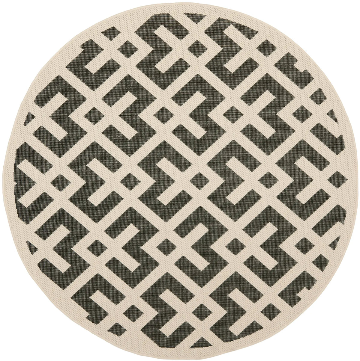 Safavieh Courtyard 5'-3" x 5'-3" Rug in Black / Beige