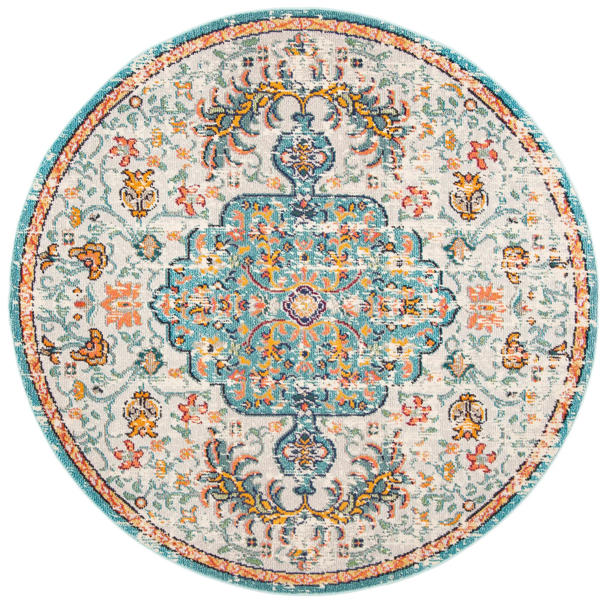 Safavieh Madison 5'-0" x 5'-0" Rug in Grey / Light Blue