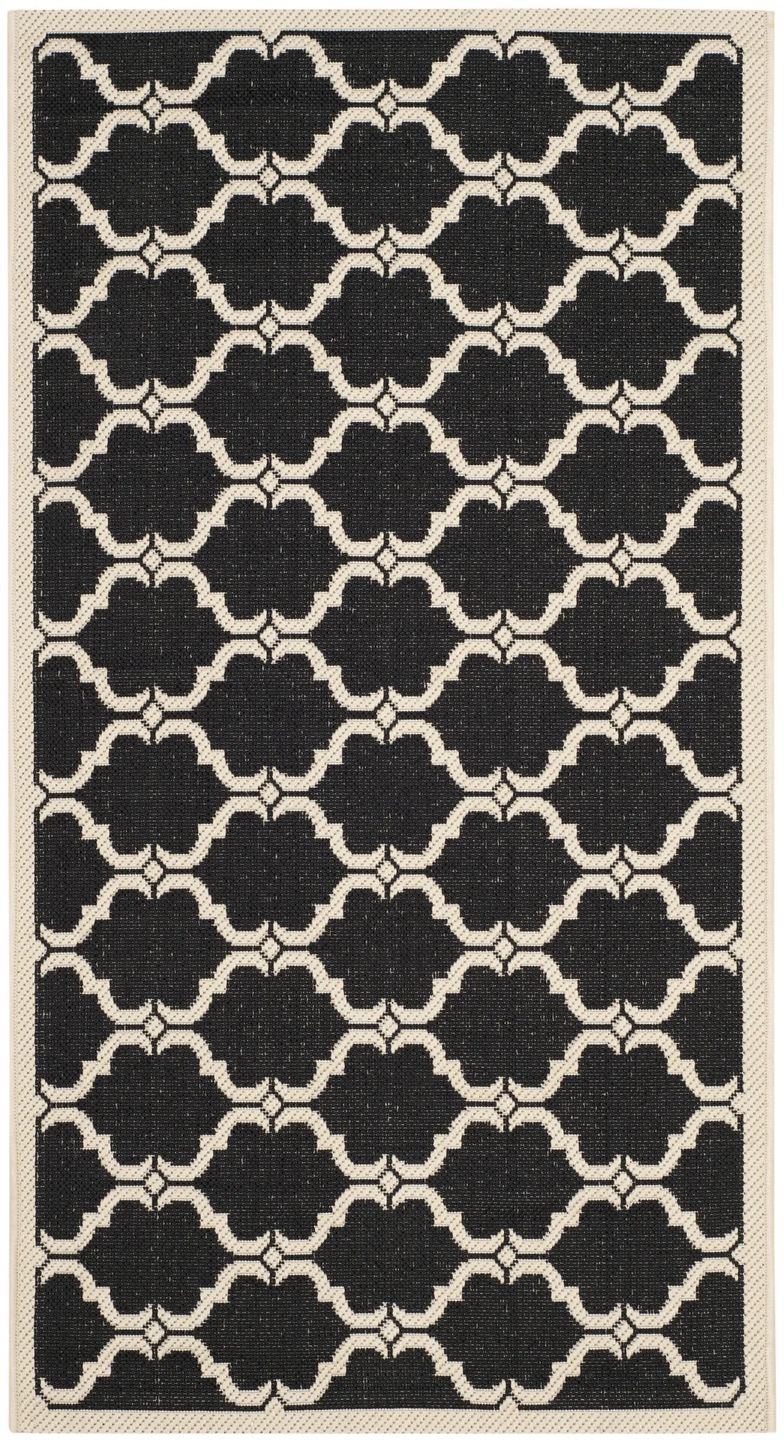 Safavieh Courtyard 2'-7" x 5'-0" Rug in Black / Beige