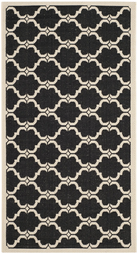 Safavieh Courtyard 2'-7" x 5'-0" Rug in Black / Beige