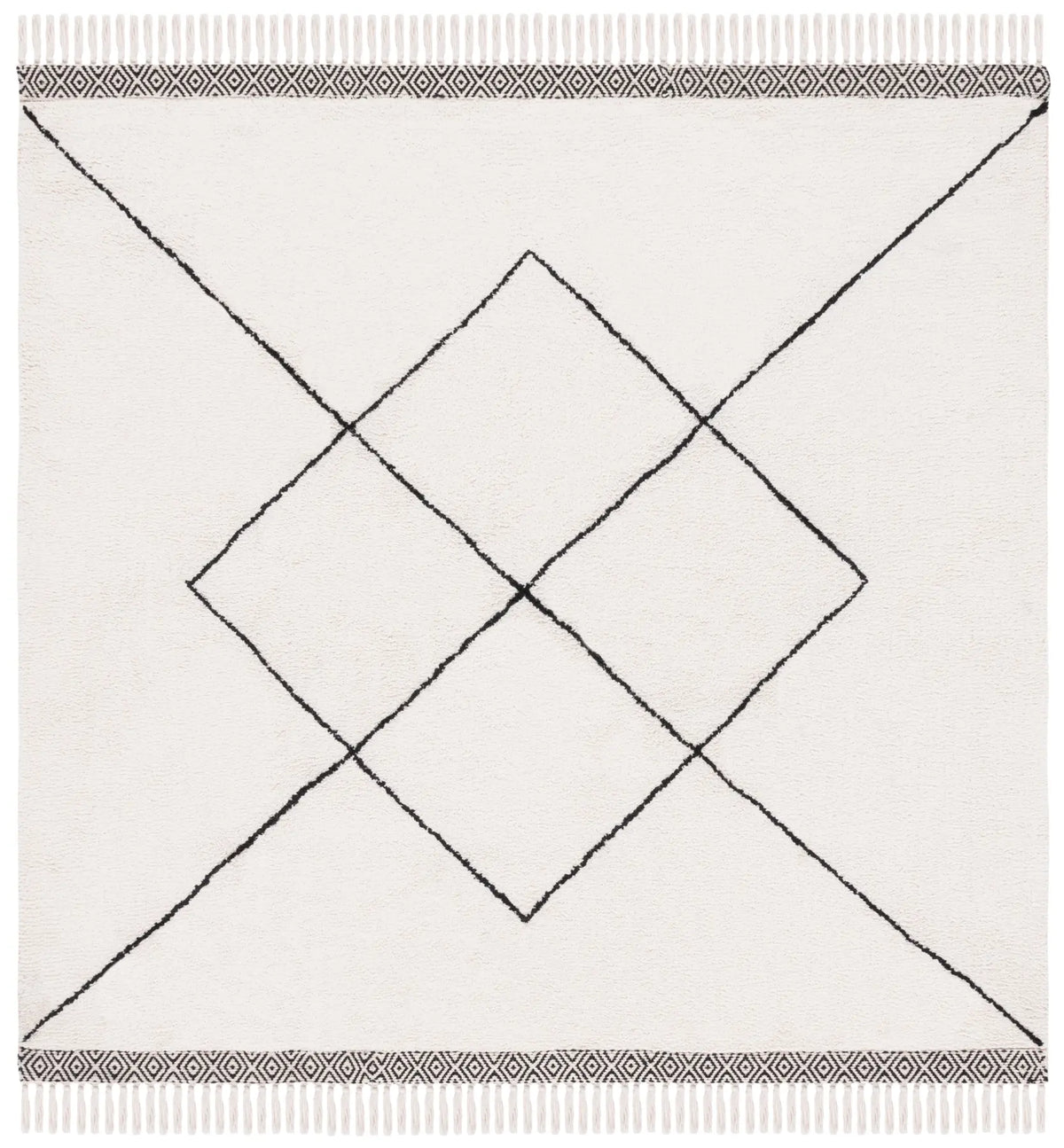 Safavieh Easy Care 6'-0" x 6'-0" Rug in Ivory / Black