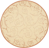 Safavieh Courtyard 5'-3" x 5'-3" Rug in Natural / Terra