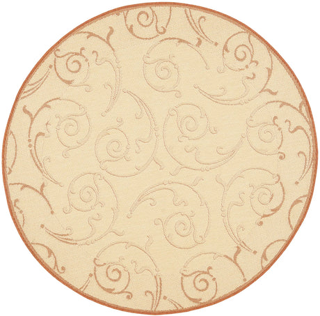 Safavieh Courtyard 5'-3" x 5'-3" Rug in Natural / Terra