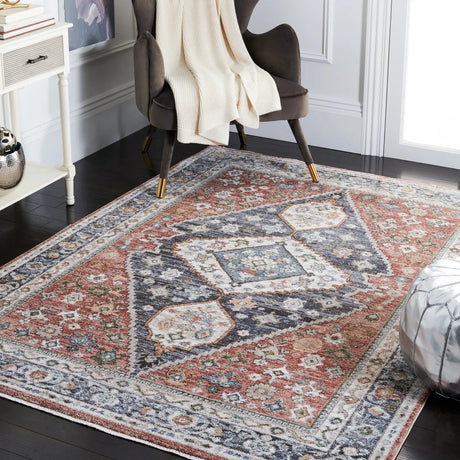 Safavieh Jasmine 4'-5" x 6'-5" Rug in Rust / Navy