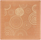 Safavieh Courtyard 6'-7" x 6'-7" Rug in Terracotta / Natural