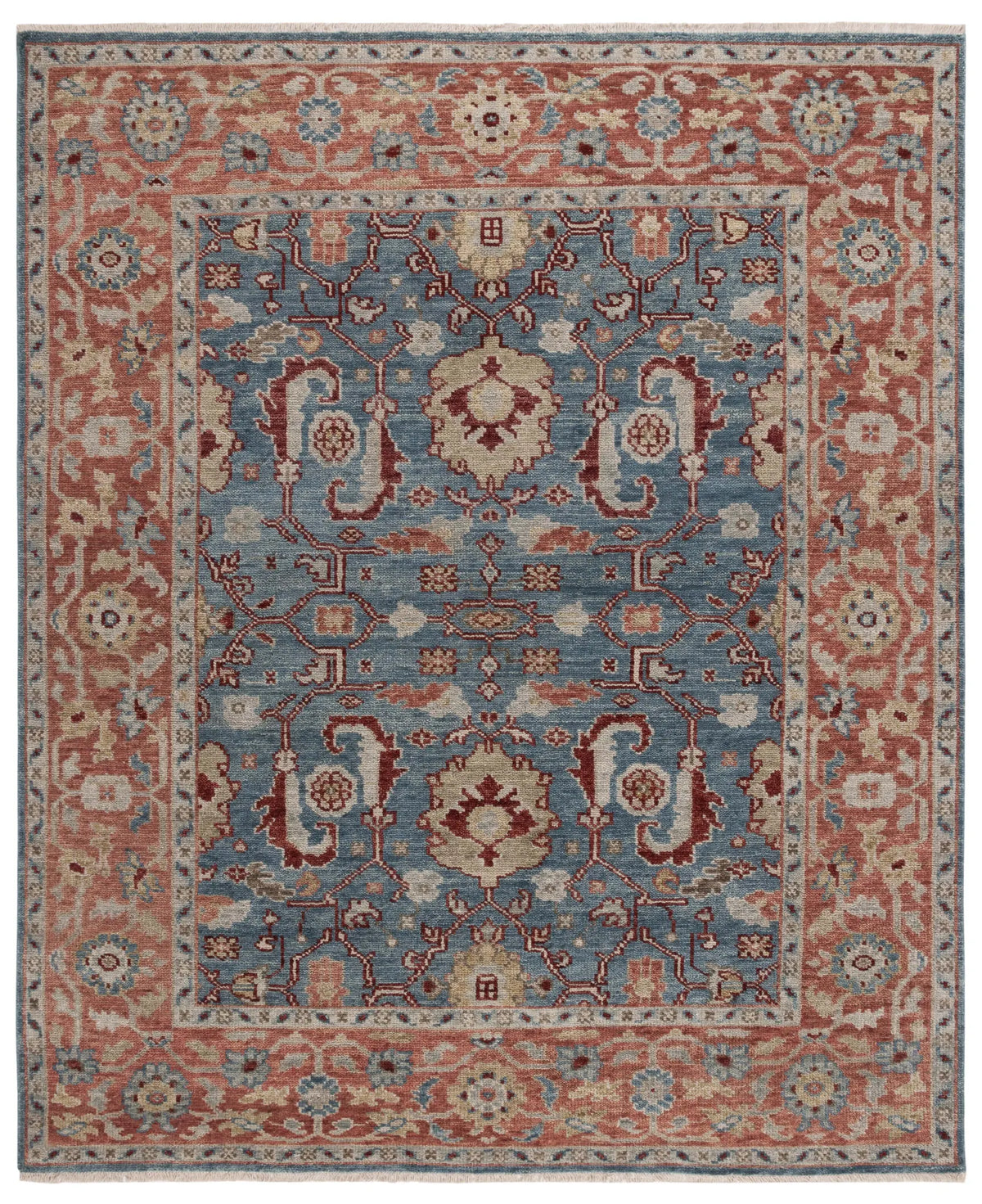 Safavieh Samarkand 10'-0" x 14'-0" Rug in Turquoise / Rust