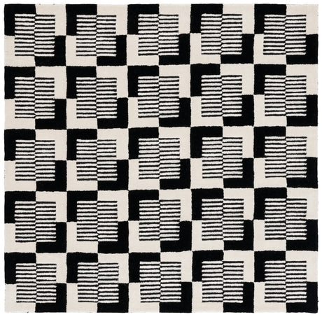 Safavieh Metro 6'-0" x 6'-0" Rug in Black / Ivory