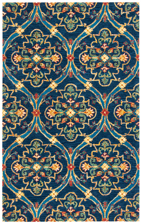 Safavieh Heritage 4'-0" x 6'-0" Rug in Navy / Yellow