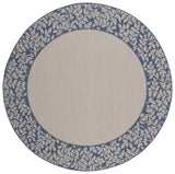 Safavieh Courtyard 6'-7" x 6'-7" Rug in Natural / Blue