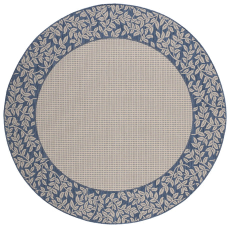 Safavieh Courtyard 6'-7" x 6'-7" Rug in Natural / Blue