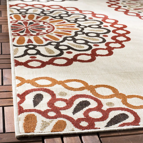 Safavieh Veranda 4'-0" x 5'-7" Rug in Creme / Red