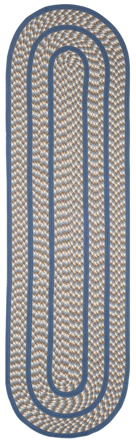Safavieh Braided 2'-3" x 8'-0" Rug in Ivory / Blue