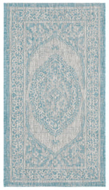 Safavieh Courtyard 2'-0" x 3'-7" Rug in Light Grey / Aqua