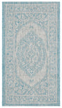 Safavieh Courtyard 2'-0" x 3'-7" Rug in Light Grey / Aqua