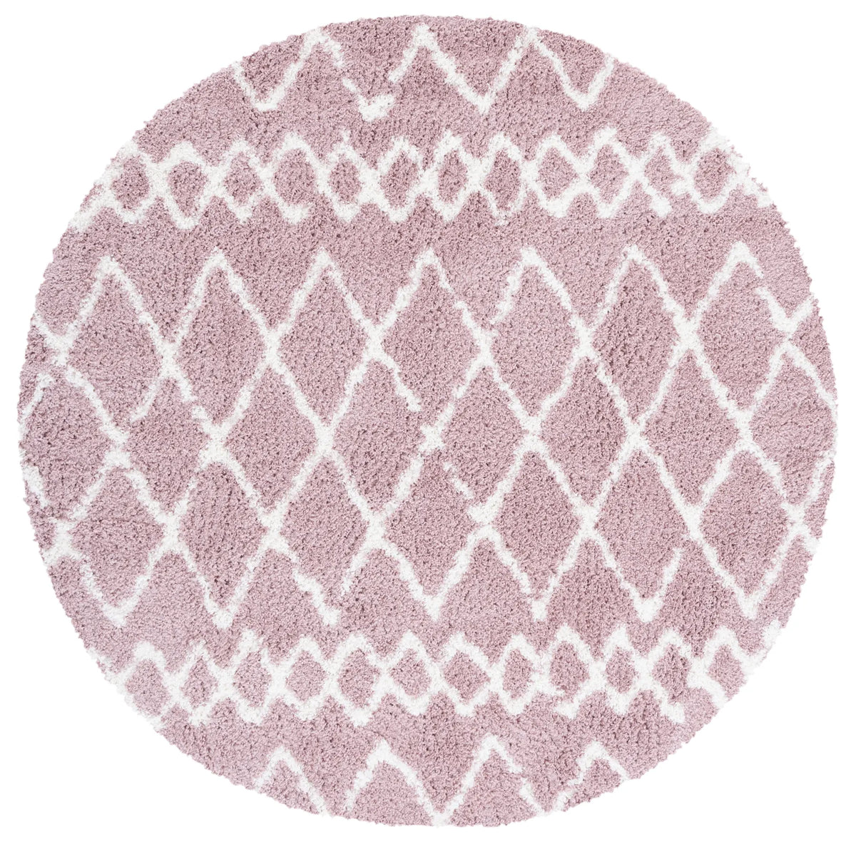 Safavieh Berber Shag 6'-7" x 6'-7" Rug in Light Rose / Ivory