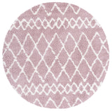Safavieh Berber Shag 6'-7" x 6'-7" Rug in Light Rose / Ivory