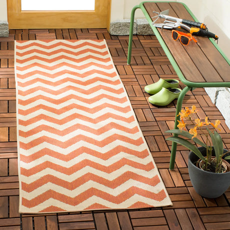 Safavieh Courtyard 2'-3" x 10'-0" Rug in Terracotta / Beige