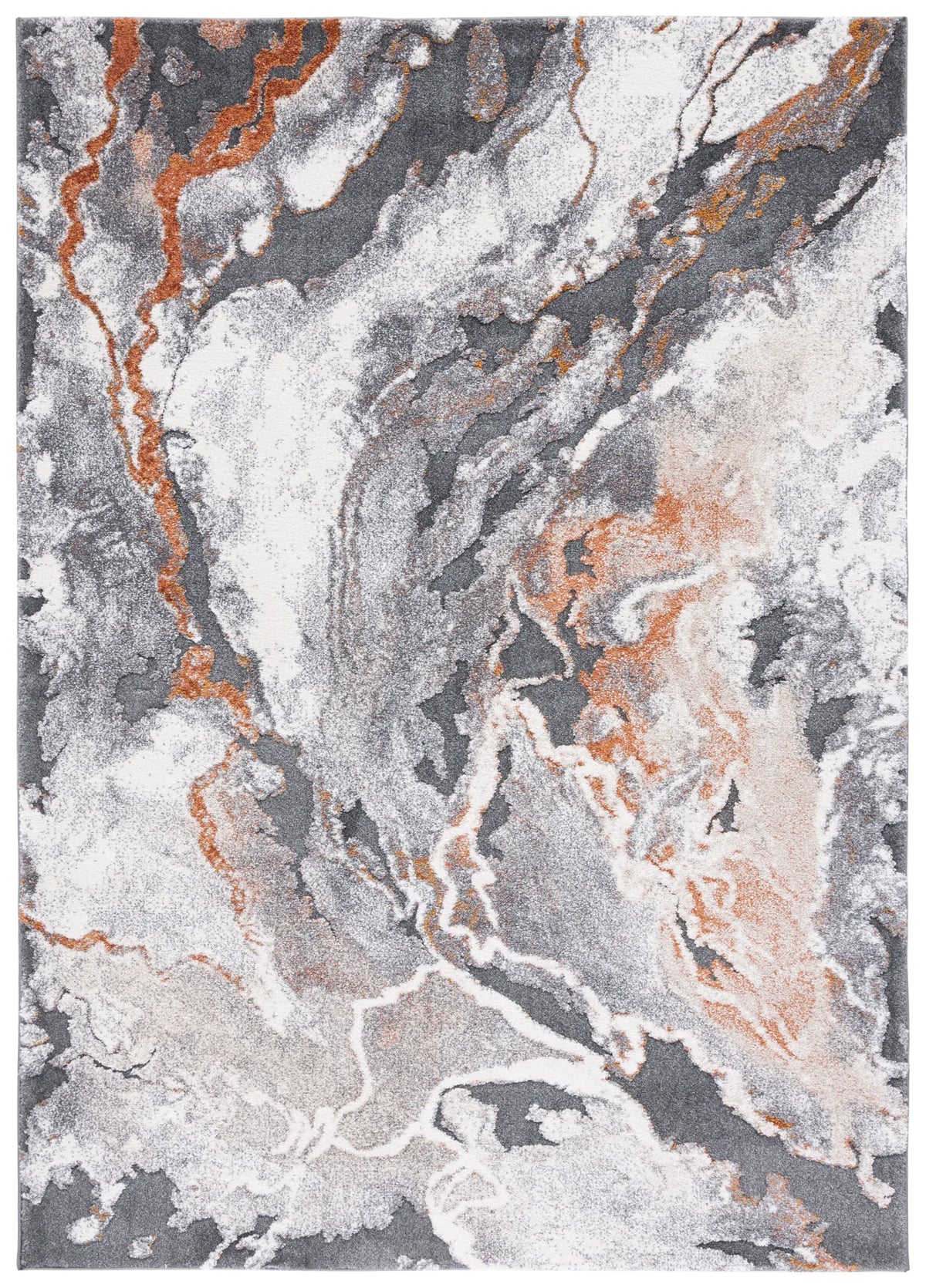 Safavieh Cyrus Shag 4'-5" x 6'-5" Rug in Dark Grey / Orange