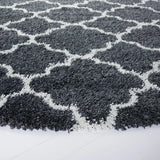 Safavieh Hudson Shag 7'-0" x 7'-0" Rug in Dark Grey / Ivory