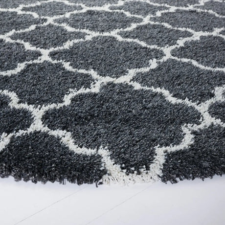 Safavieh Hudson Shag 7'-0" x 7'-0" Rug in Dark Grey / Ivory