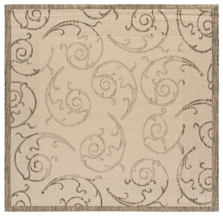Safavieh Courtyard 6'-7" x 6'-7" Rug in Natural / Brown