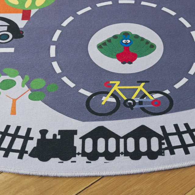 Safavieh Tacoma Kids 100 5'-0" x 5'-0" Rug in Ivory / Grey