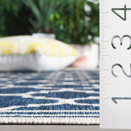 Safavieh Beach House 4'-0" x 6'-0" Rug in Blue / Ivory