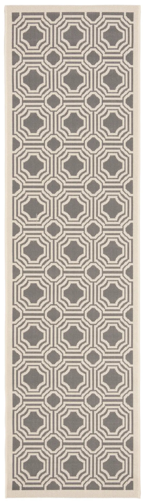 Safavieh Courtyard 2'-3" x 8'-0" Rug in Anthracite / Beige