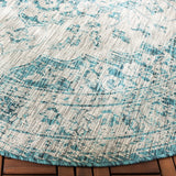 Safavieh Courtyard 6'-7" x 6'-7" Rug in Grey / Blue