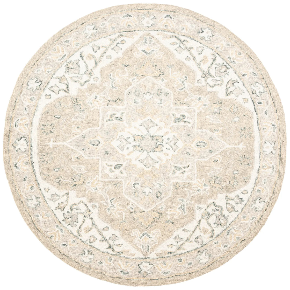 Safavieh Micro-Loop 5'-0" x 5'-0" Rug in Light Grey / Ivory