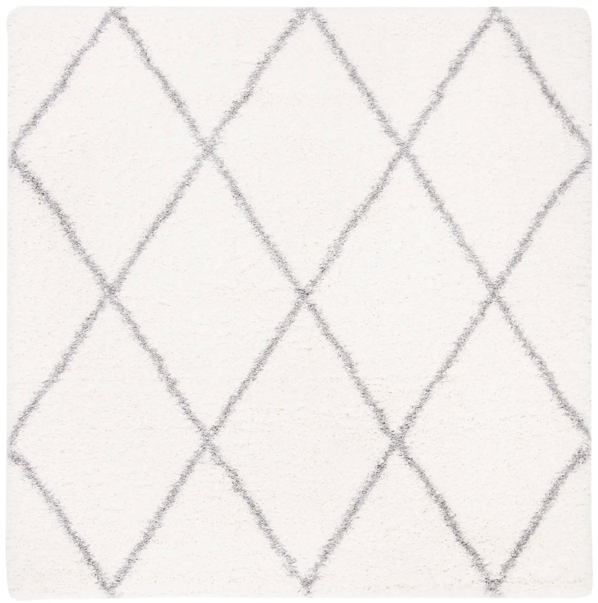 Safavieh Fontana Shag  800 6'-7" x 6'-7" Rug in Cream / Grey
