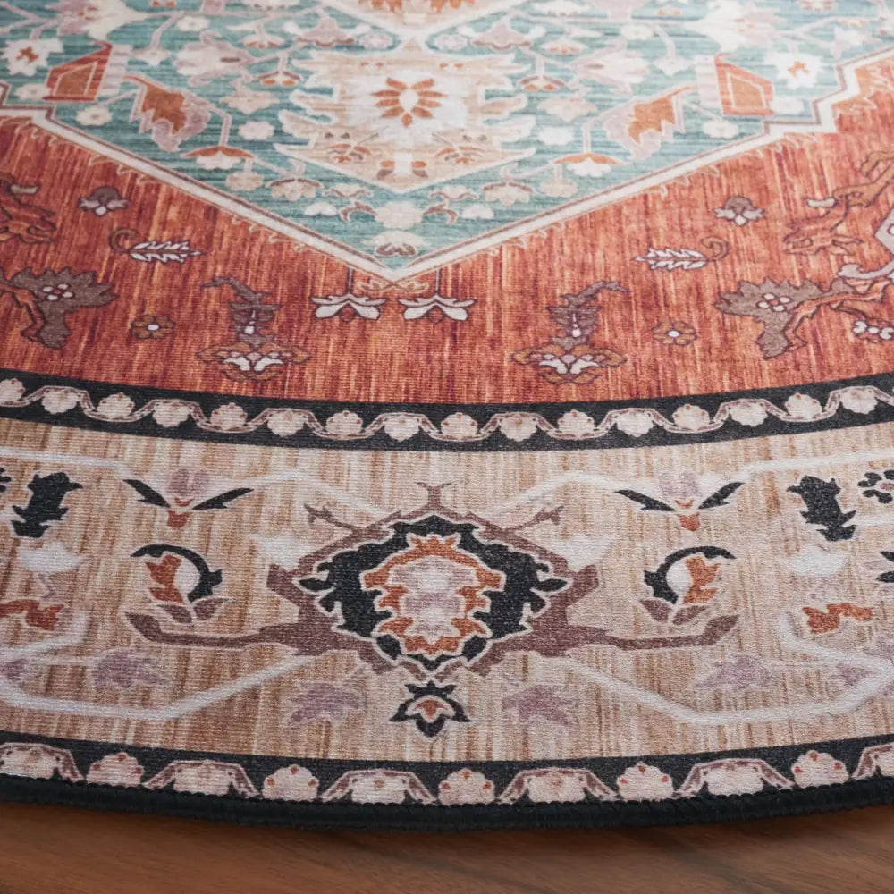 Safavieh Tucson 6'-0" x 6'-0" Rug in Aqua / Rust