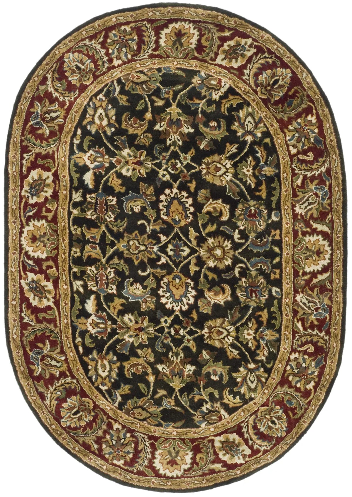Safavieh Classic 4'-6" x 6'-6" Rug in Dark Olive / Red