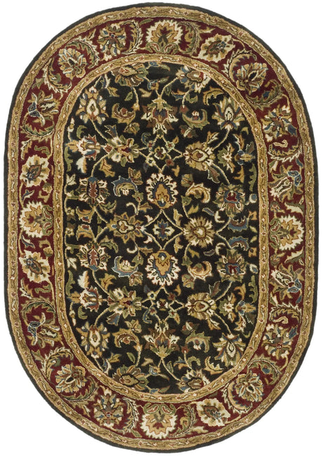 Safavieh Classic 4'-6" x 6'-6" Rug in Dark Olive / Red
