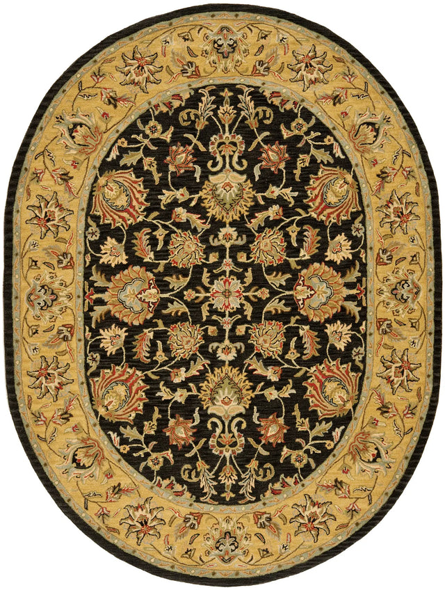 Safavieh Heritage 7'-6" x 9'-6" Rug in Charcoal / Gold