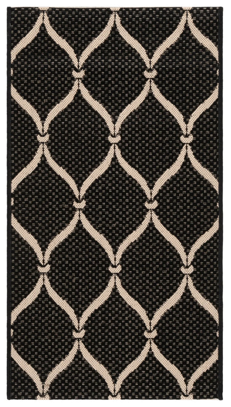 Safavieh Courtyard 2'-0" x 3'-7" Rug in Black / Beige